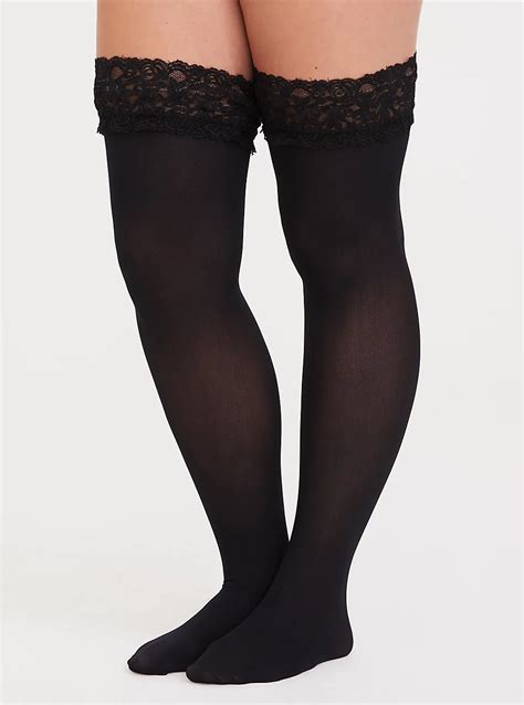 plus size stay up thigh high stockings